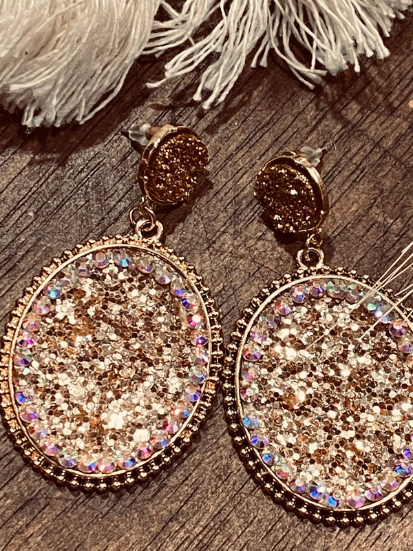 Sparkle in the South-  Champagne Dangle Earrings