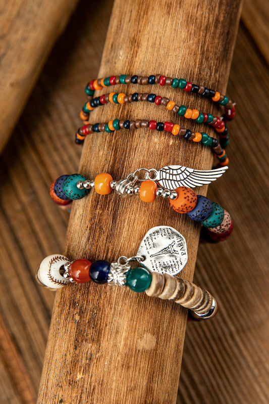 Multicolor Vintage Boho Beads Bracelets Set