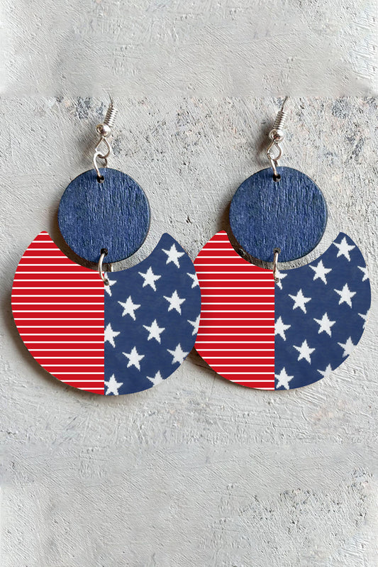 Stars and Stripes Independence Day Dangle Earrings