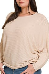 On The Fly Batwing Sleeve Ribbed Sweater