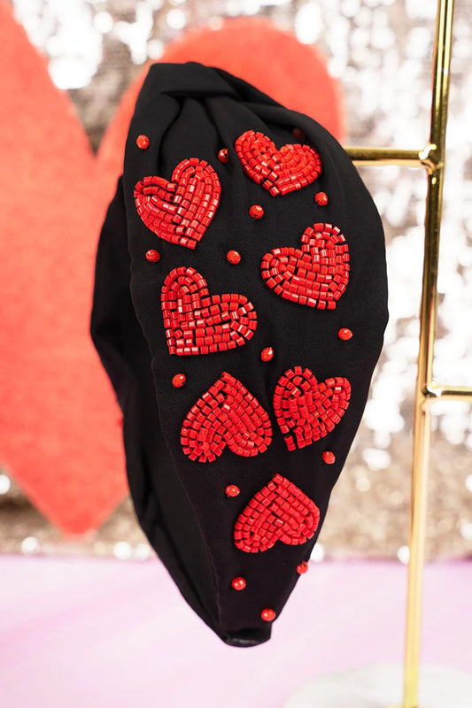 Heartbreaker Black and Red Knotted Headband