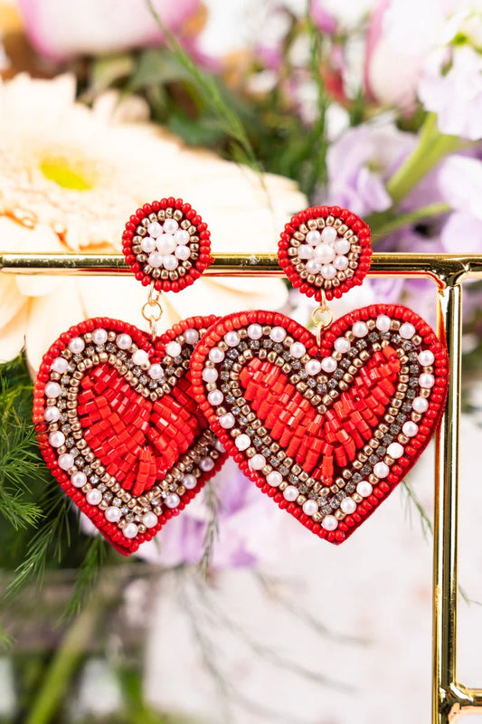 Red Always and Forever Heart Earrings