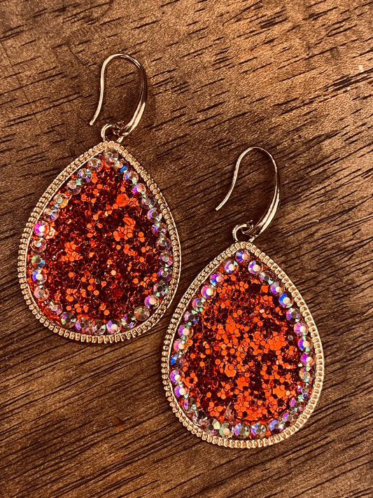 Martha May - Sparkling Red Dangle Earrings