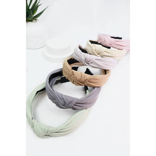 Ribbed Knotted Hairband: MIX COLOR / ONE