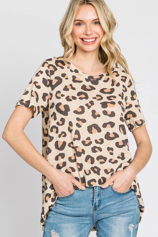 Plus Leopard Print Tunic Top